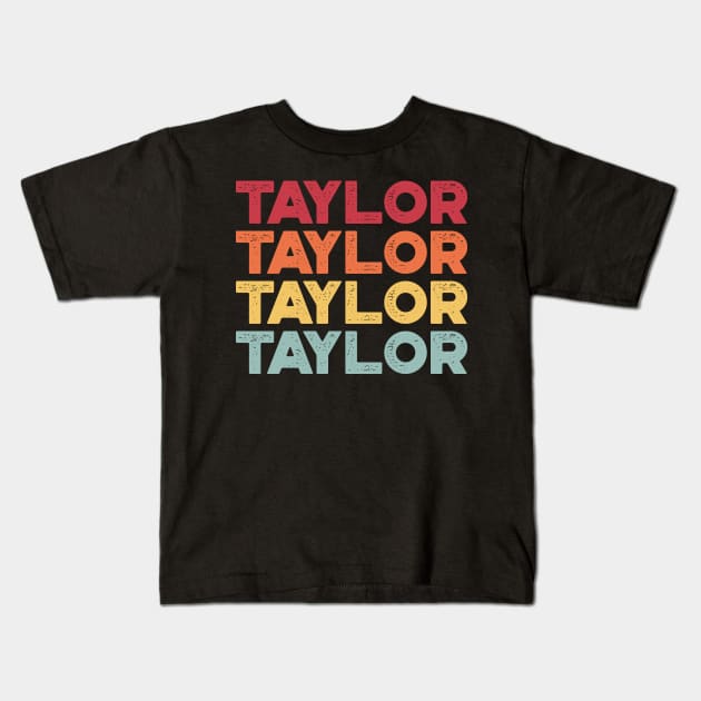 TAYLOR TAYLOR TAYLOR TAYLOR First Name Sunset Kids T-Shirt by truffela